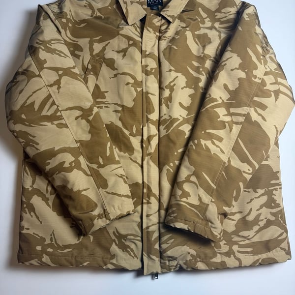 boohooMAN Camouflage Quilted Jacket Size L