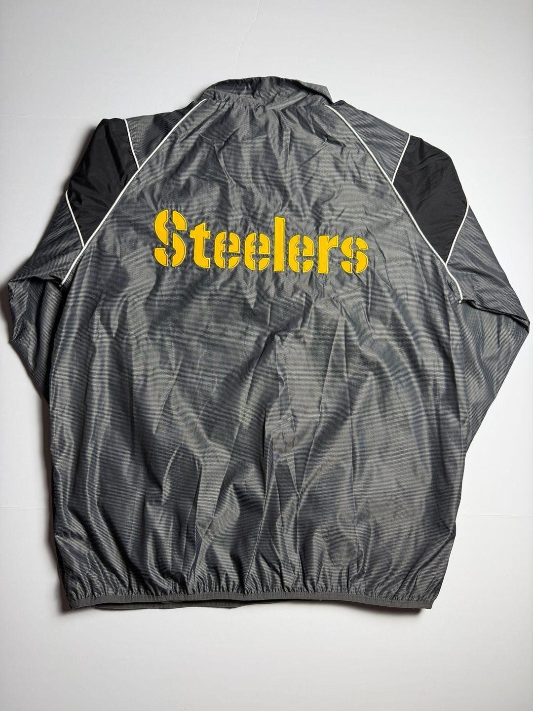 NFL Pittsburgh Steelers Quarter Zip Windbreaker Jacket Gray Size XL 4