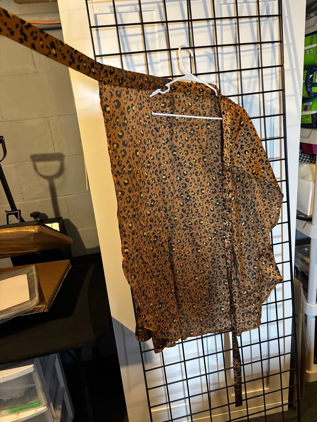 Leopard Print Satin Kimono Robe 1