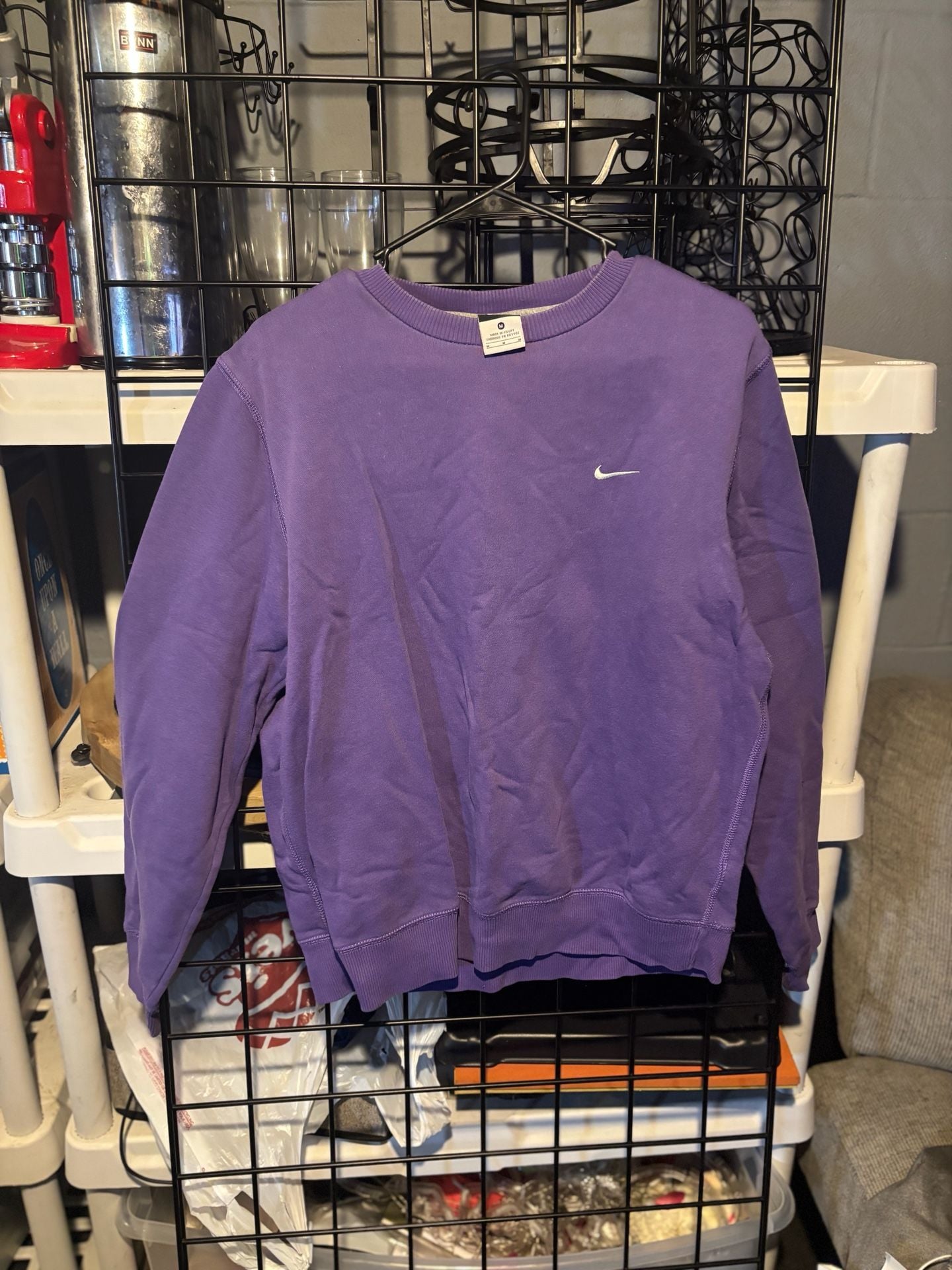 Nike Small Swoosh Crewneck Sweatshirt Purple Size M 2