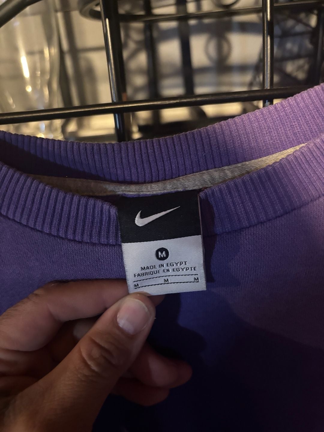 Nike Small Swoosh Crewneck Sweatshirt Purple Size M 4