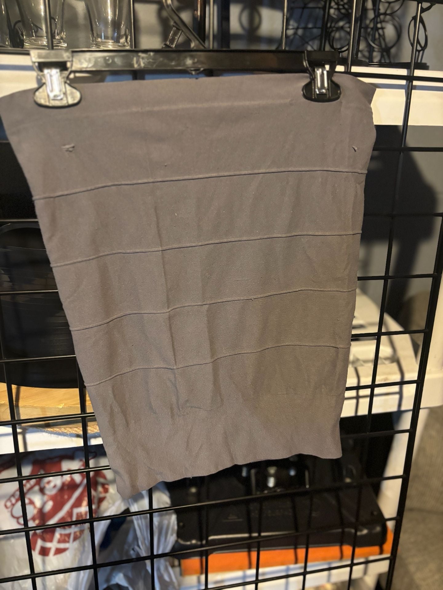 GREY SIMONE TEXTURED POWER SKIRT SIZE XXS 2