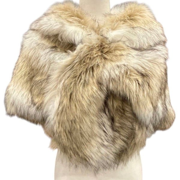 Caracilia Faux Fur Shawl Wrap Stole Size L