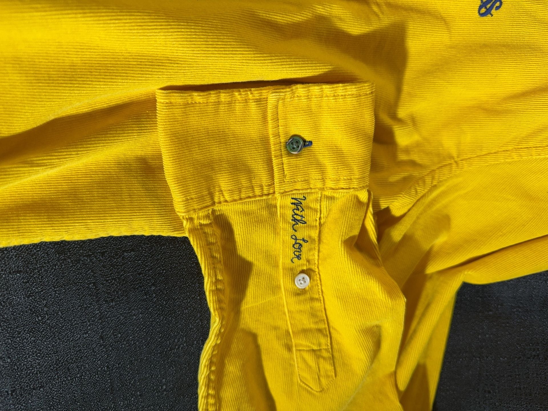 Scotch & Soda Men's Slim Fit Yellow Corduroy Button Down Shirt Size L 7