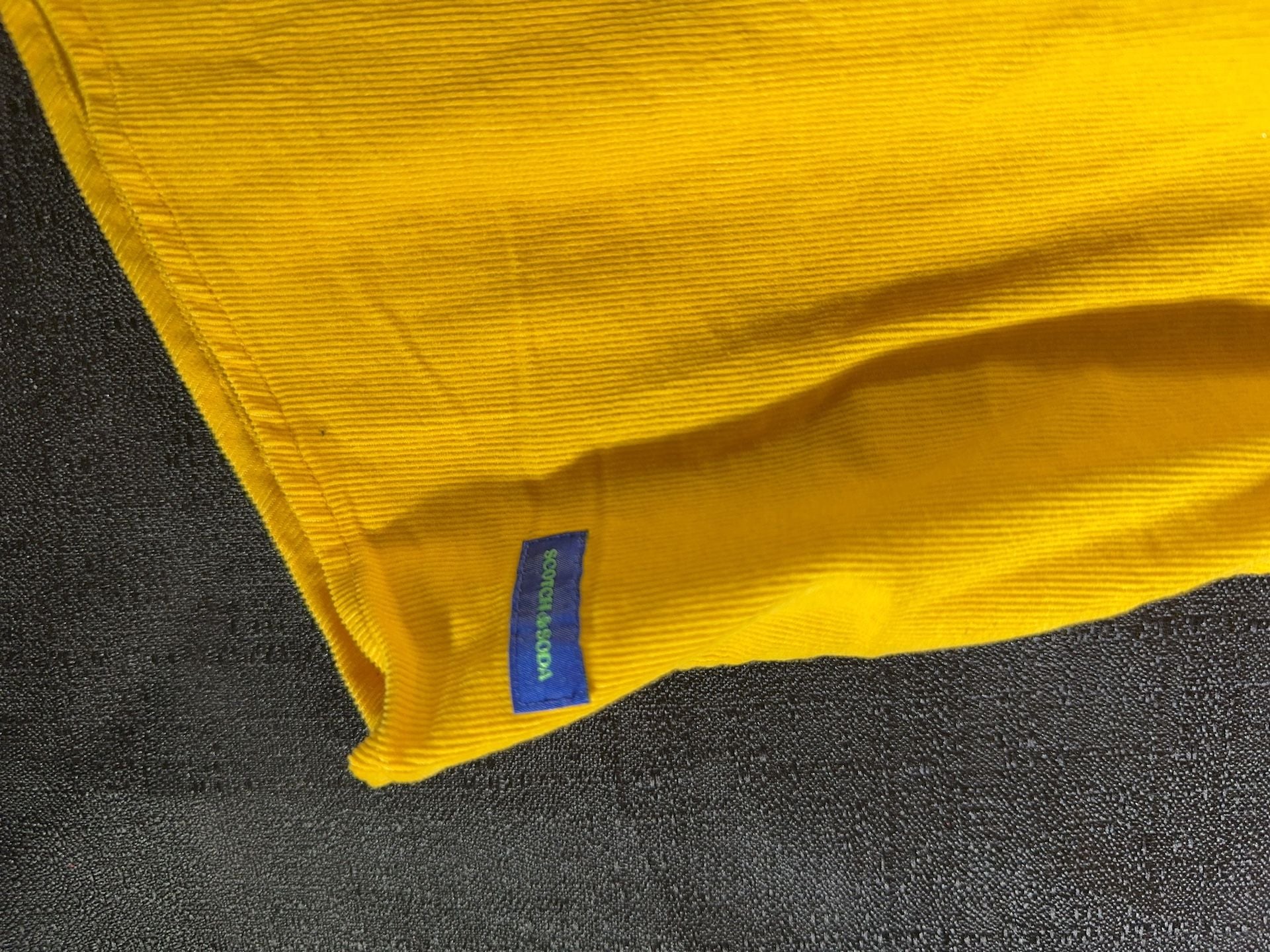 Scotch & Soda Men's Slim Fit Yellow Corduroy Button Down Shirt Size L 8