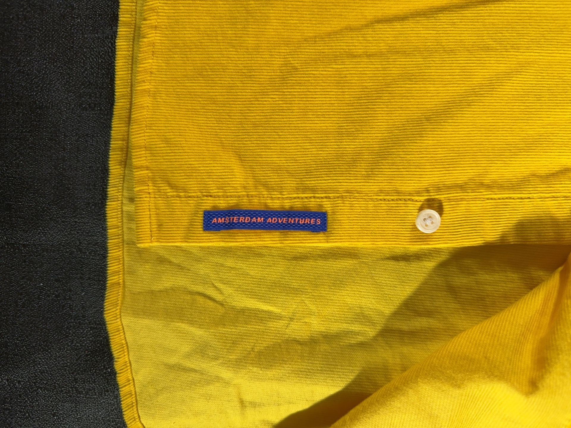 Scotch & Soda Men's Slim Fit Yellow Corduroy Button Down Shirt Size L 9