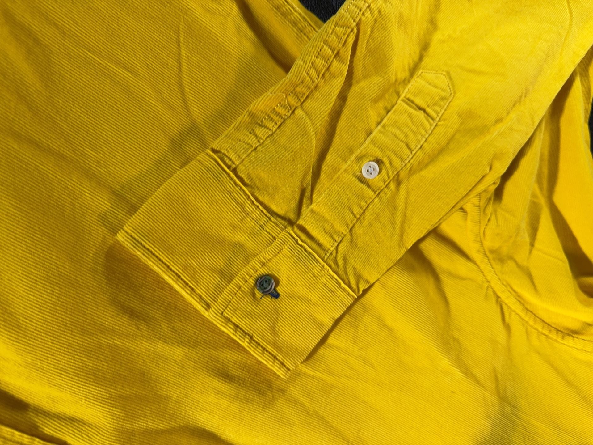 Scotch & Soda Men's Slim Fit Yellow Corduroy Button Down Shirt Size L 10