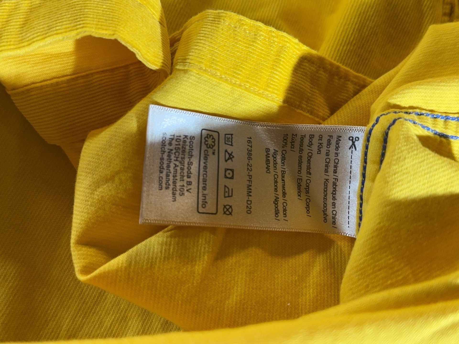 Scotch & Soda Men's Slim Fit Yellow Corduroy Button Down Shirt Size L 11
