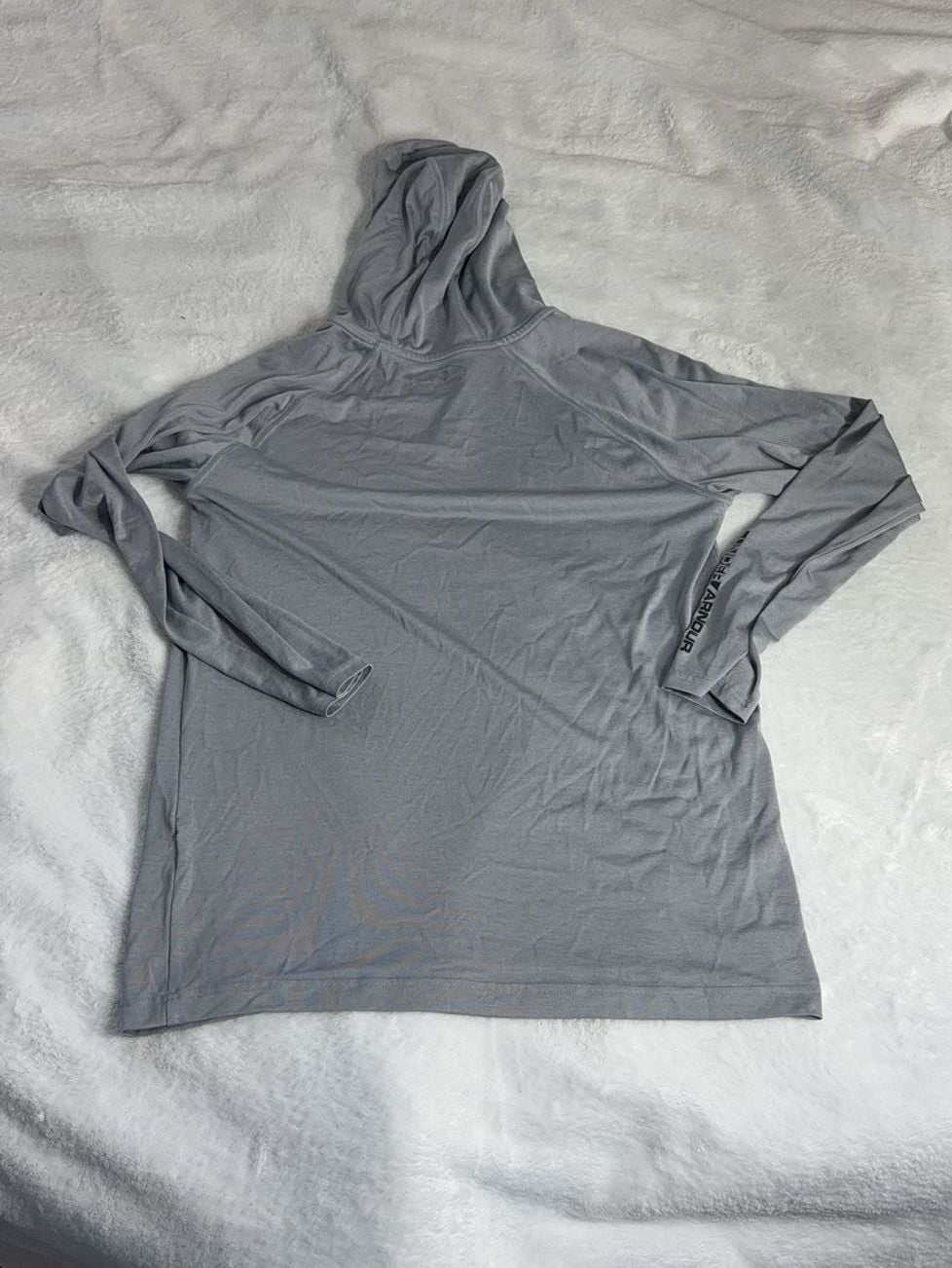 Under Armour Fit Gear Men's Long Sleeve Hooded Henley Shirt Gray Size Small 9