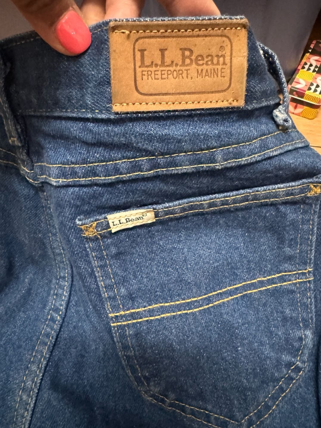 Vintage L.L. Bean Women's Plaid Flannel Lined Denim Jeans Size 14 OBO 11