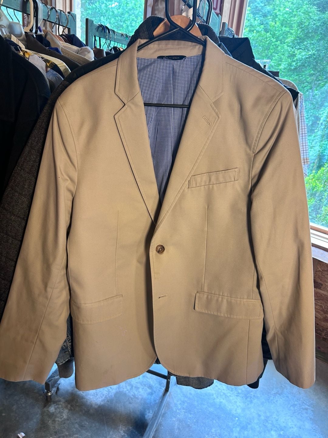 Banana Republic Non-Iron Tailored Fit Blazer Tan Size 42R 1