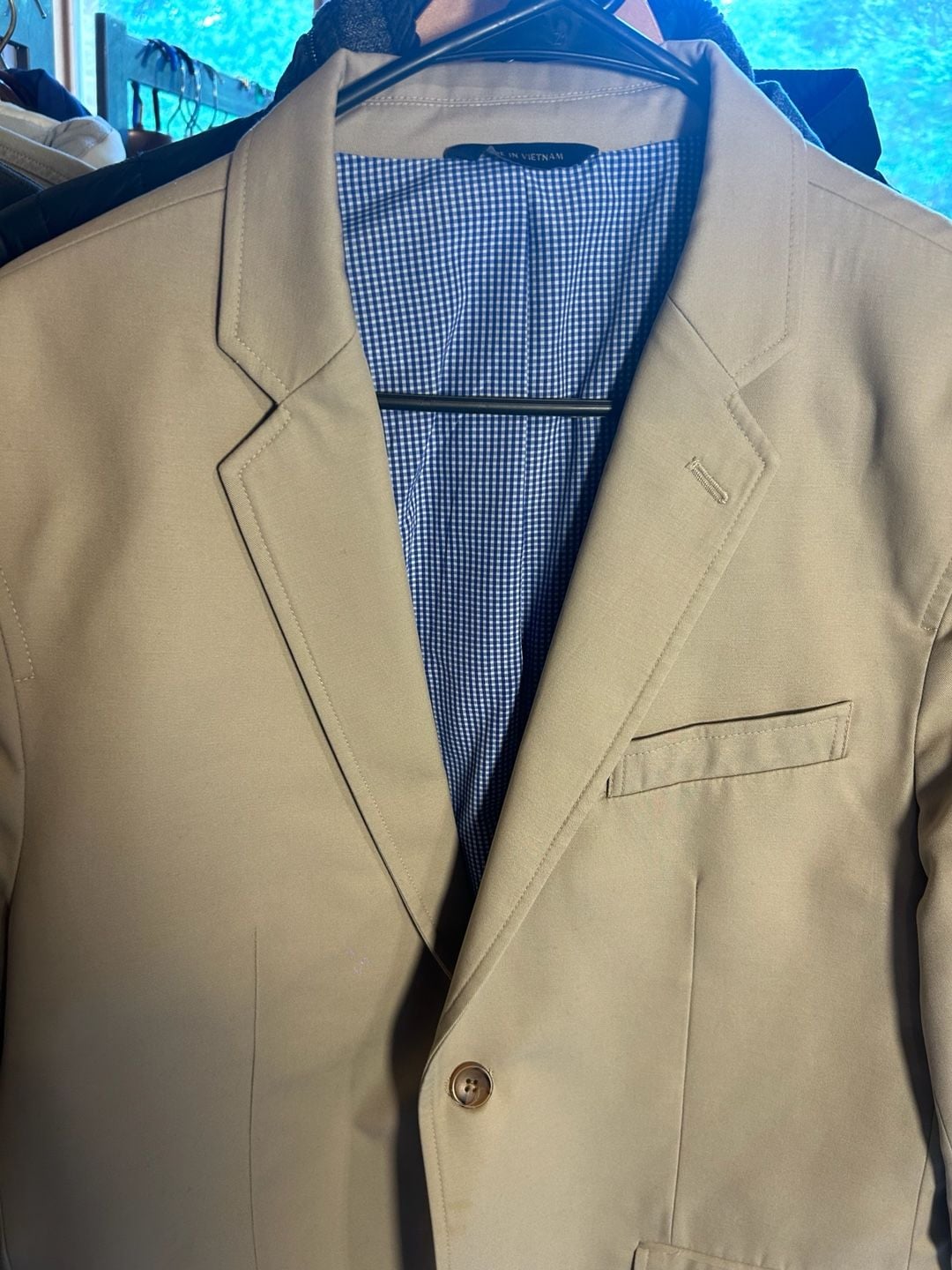 Banana Republic Non-Iron Tailored Fit Blazer Tan Size 42R 2