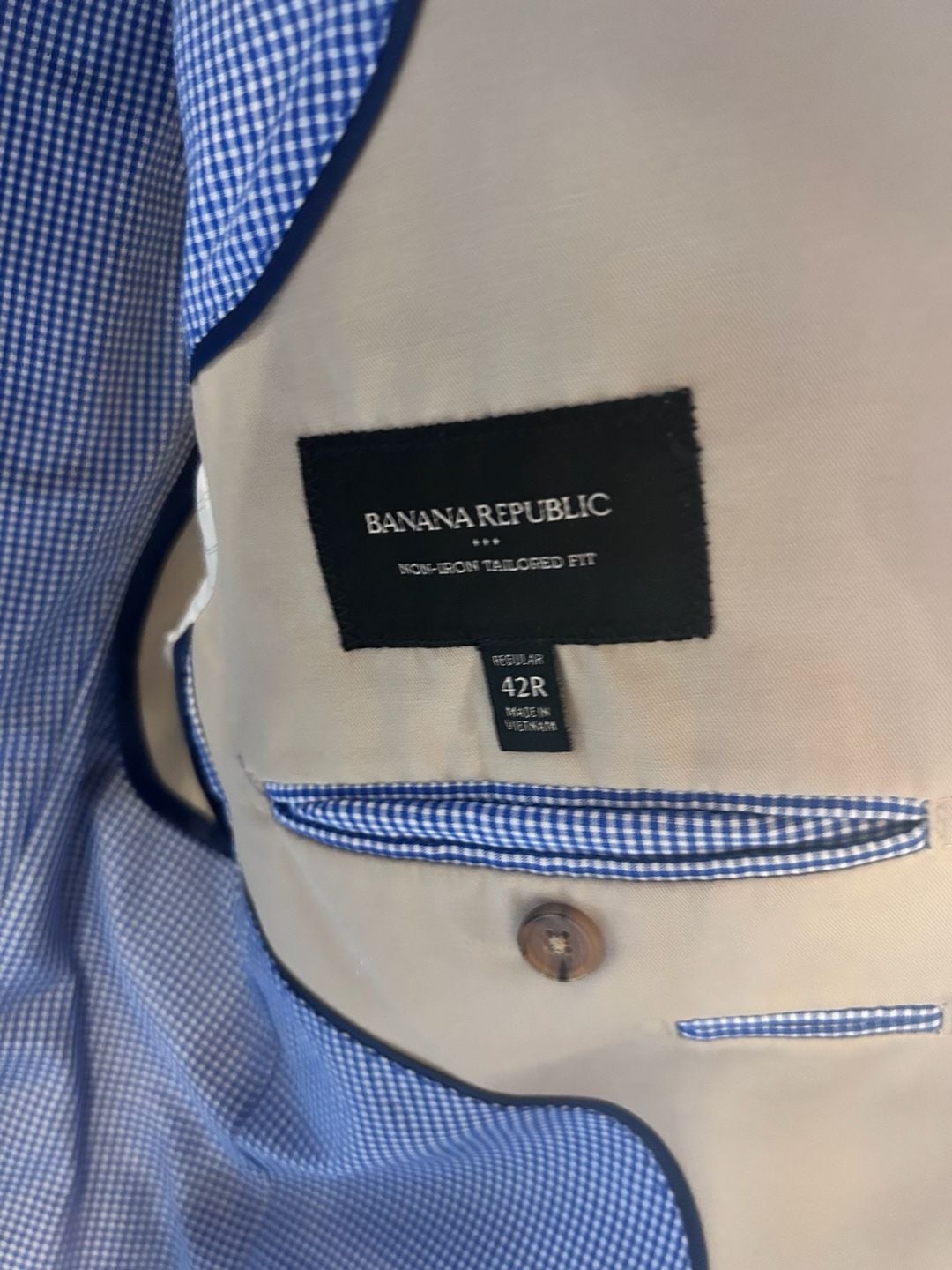 Banana Republic Non-Iron Tailored Fit Blazer Tan Size 42R 3