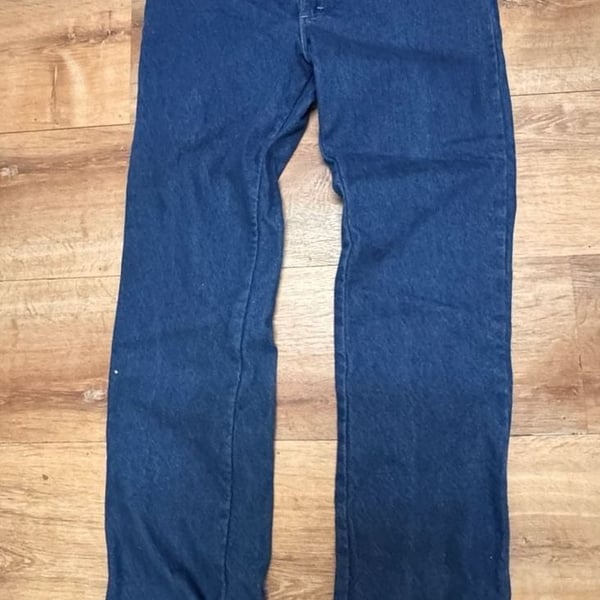 Vintage L.L. Bean Women's Plaid Flannel Lined Denim Jeans Size 14 OBO