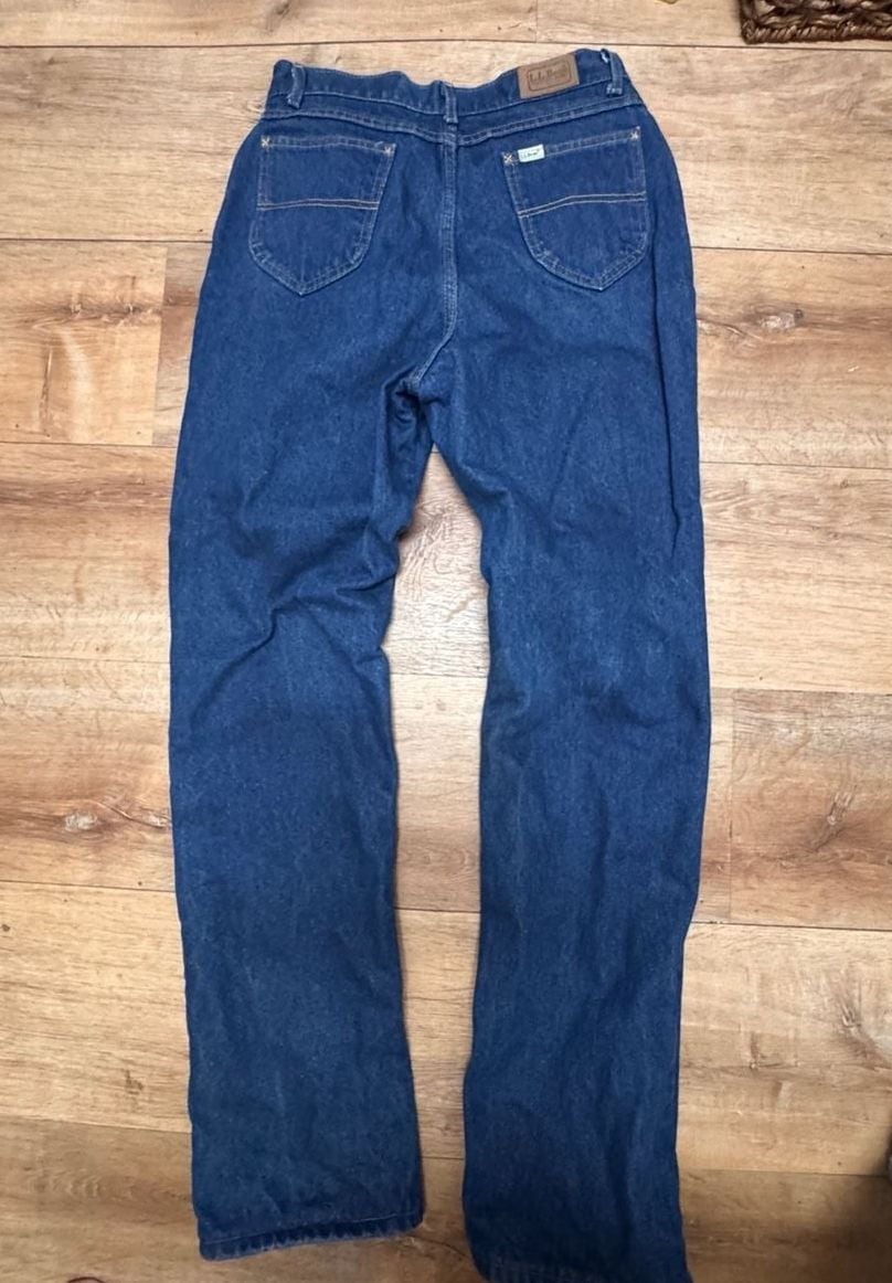 Vintage L.L. Bean Women's Plaid Flannel Lined Denim Jeans Size 14 OBO 8