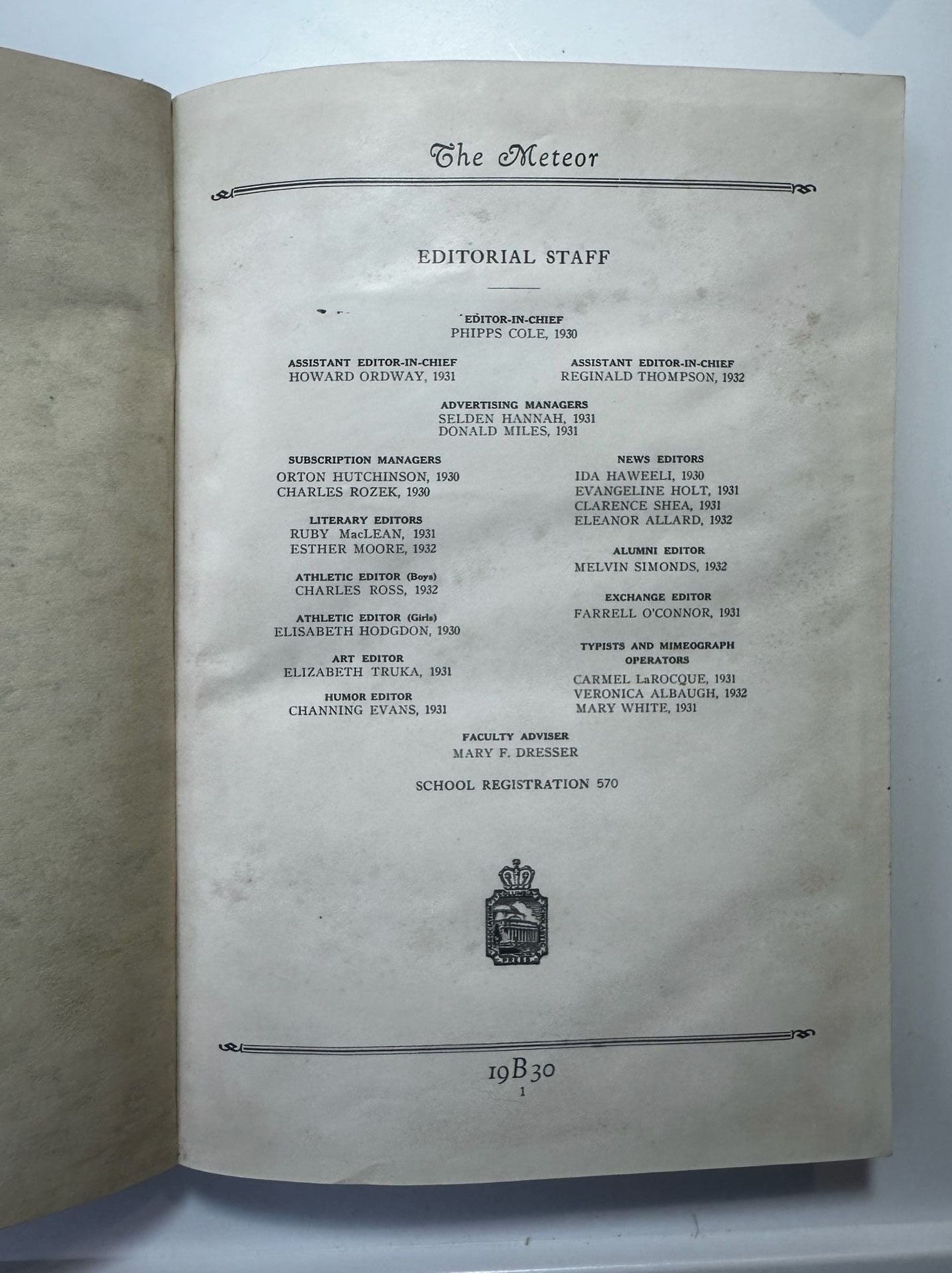 1930 The Meteor Berlin High School Yearbook 4