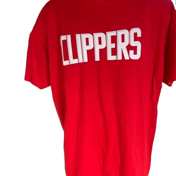 Gildan Clippers T-shirt XL Red Clippers Logo For Men