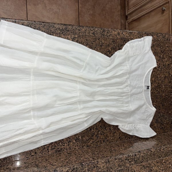 CBR White Tiered Ruffle Sleeve Mini Dress