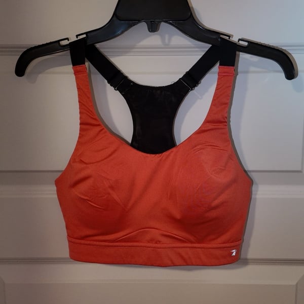 Avia High-Impact Sports Bra 34C Coral Orange Racerback Adjustable Straps