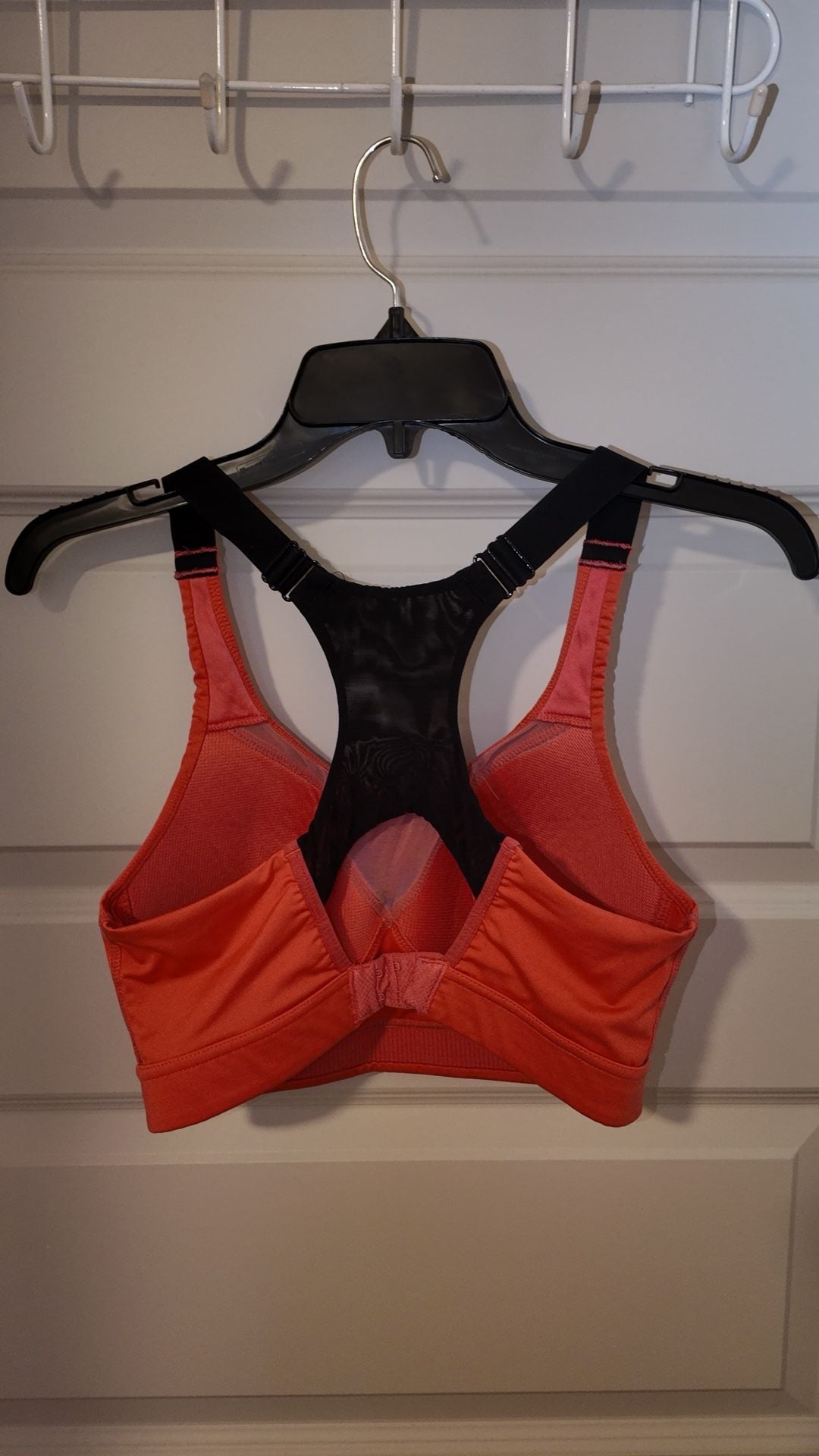 Avia High-Impact Sports Bra 34C Coral Orange Racerback Adjustable Straps 5