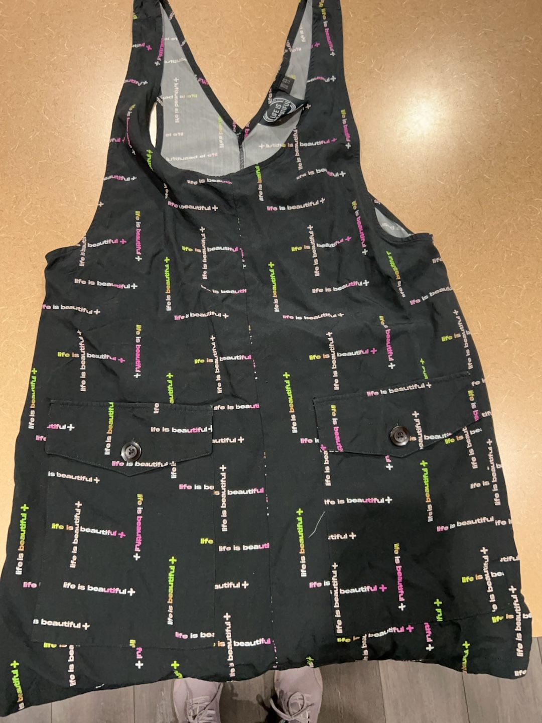 Life Is Beautiful Music Festival Logo Print Overall Dress Black Size US 12 2