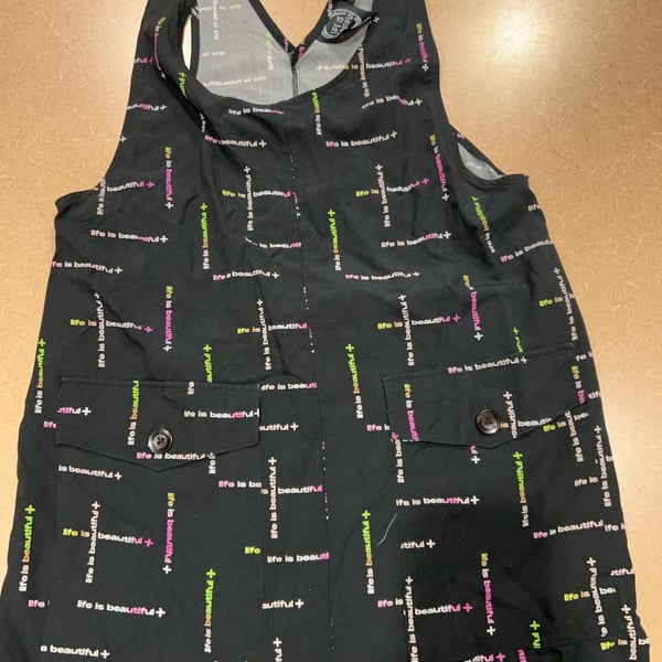 Life Is Beautiful Music Festival Logo Print Overall Dress Black Size US 12