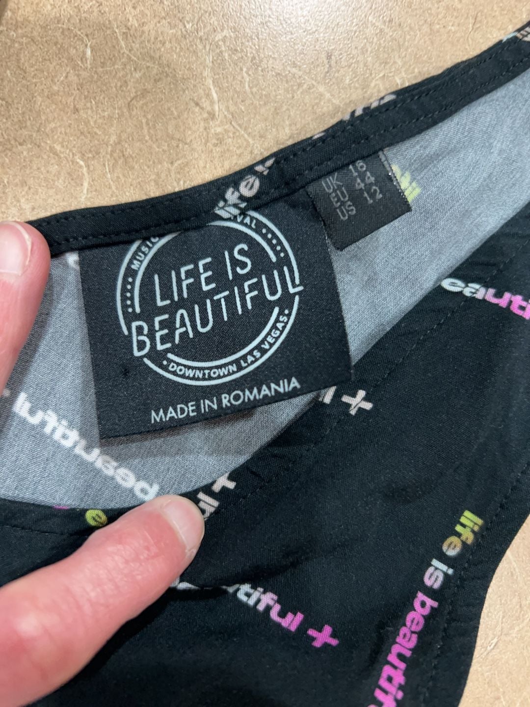 Life Is Beautiful Music Festival Logo Print Overall Dress Black Size US 12 3