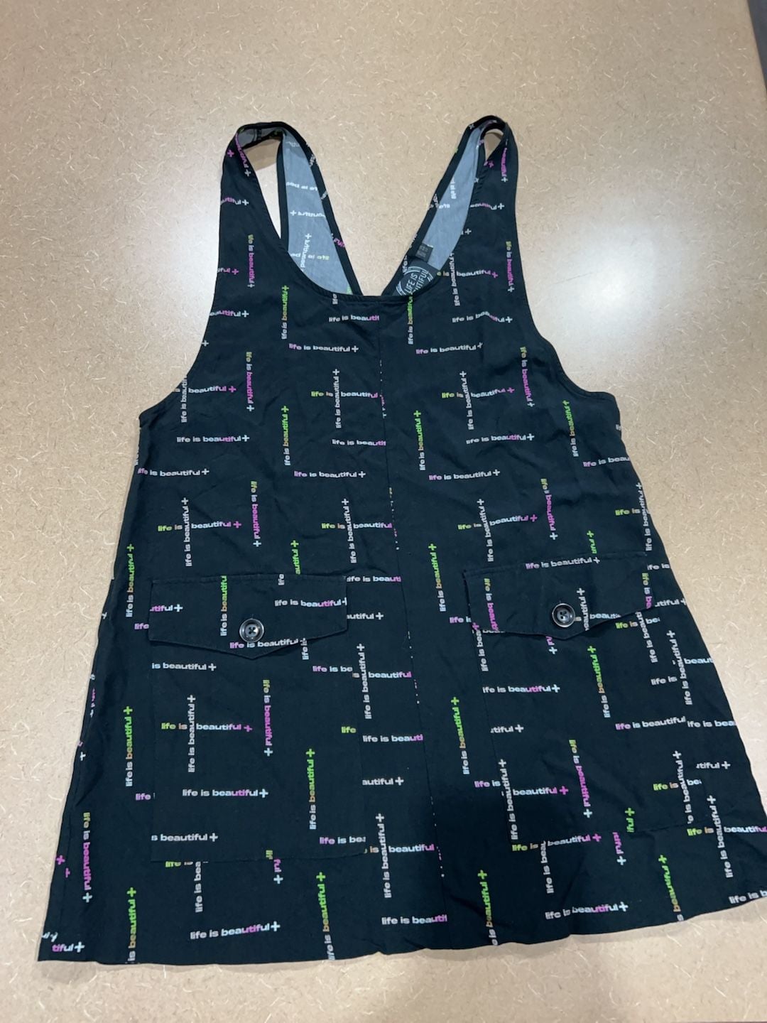 Life Is Beautiful Music Festival Logo Print Overall Dress Black Size US 12 5