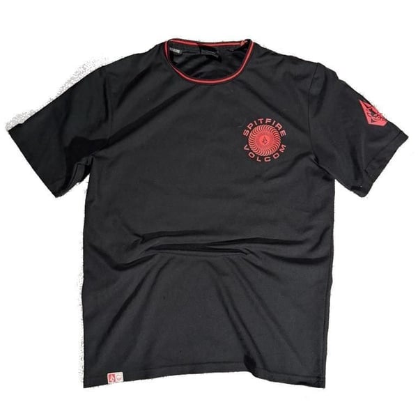 Volcom “SPITFIRE X VOLCOM J” Collectable Black Short Sleeved 00 T-Shirt - Size L