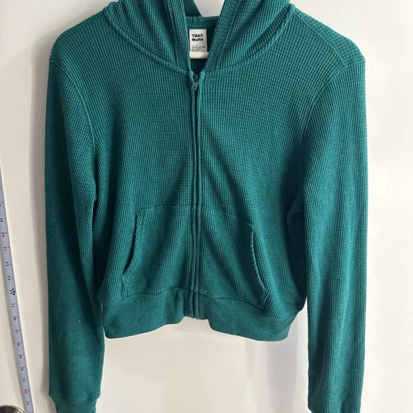 Aritzia waffle zip hoodie 