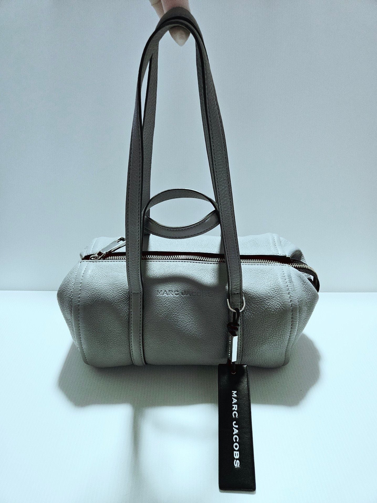 MARC JACOBS Leather Bowlet Shoulder Bag Gray Authentic Women's Handbag 2
