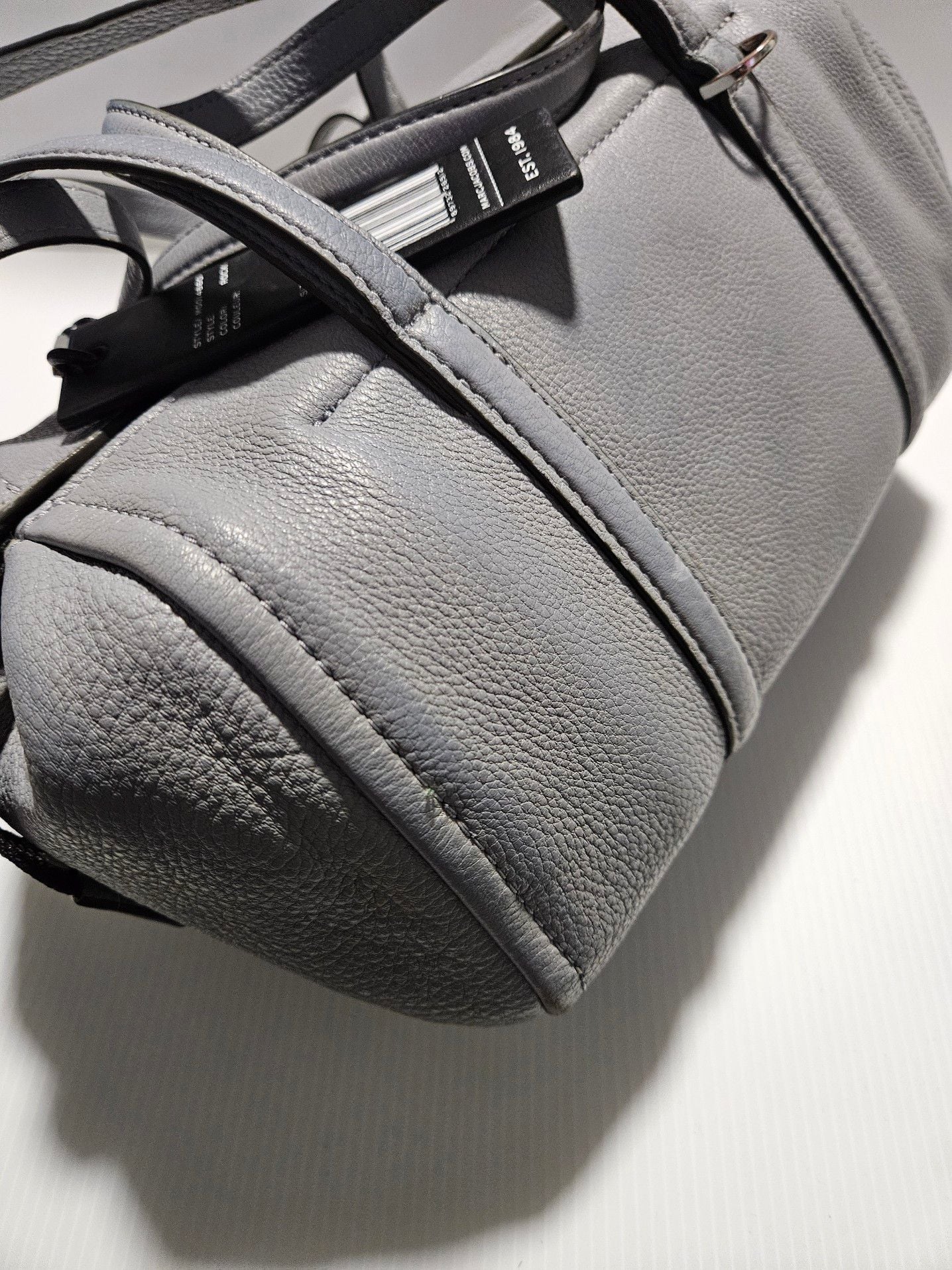 MARC JACOBS Leather Bowlet Shoulder Bag Gray Authentic Women's Handbag 14