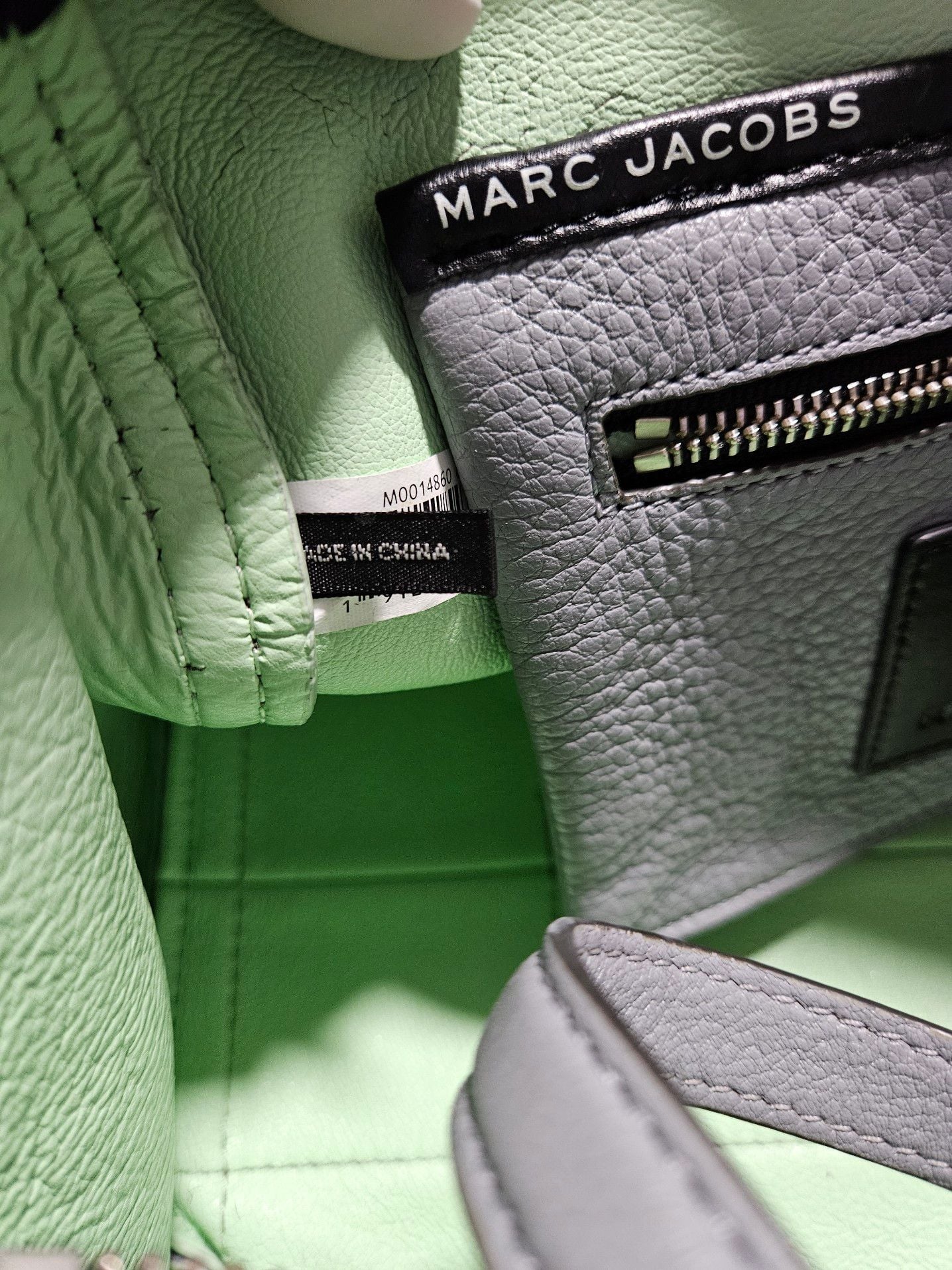 MARC JACOBS Leather Bowlet Shoulder Bag Gray Authentic Women's Handbag 18