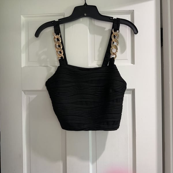 BAE Chain Detail Textured Crop Cami Top for Sale Australia