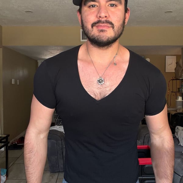 Rounderbum Deep V-Neck Black T-Shirt