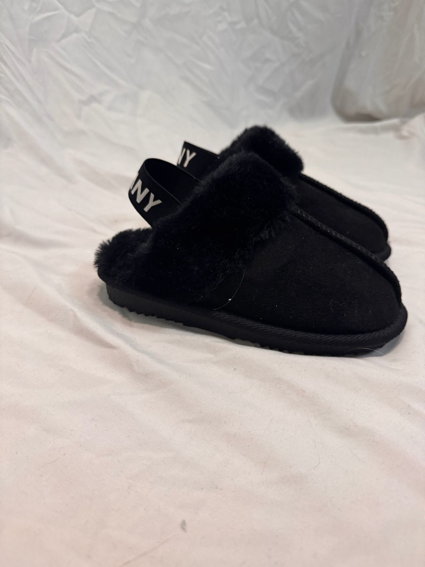 Nicole Miller Kids' black Fluffy Slide Slingback Slippers – 3