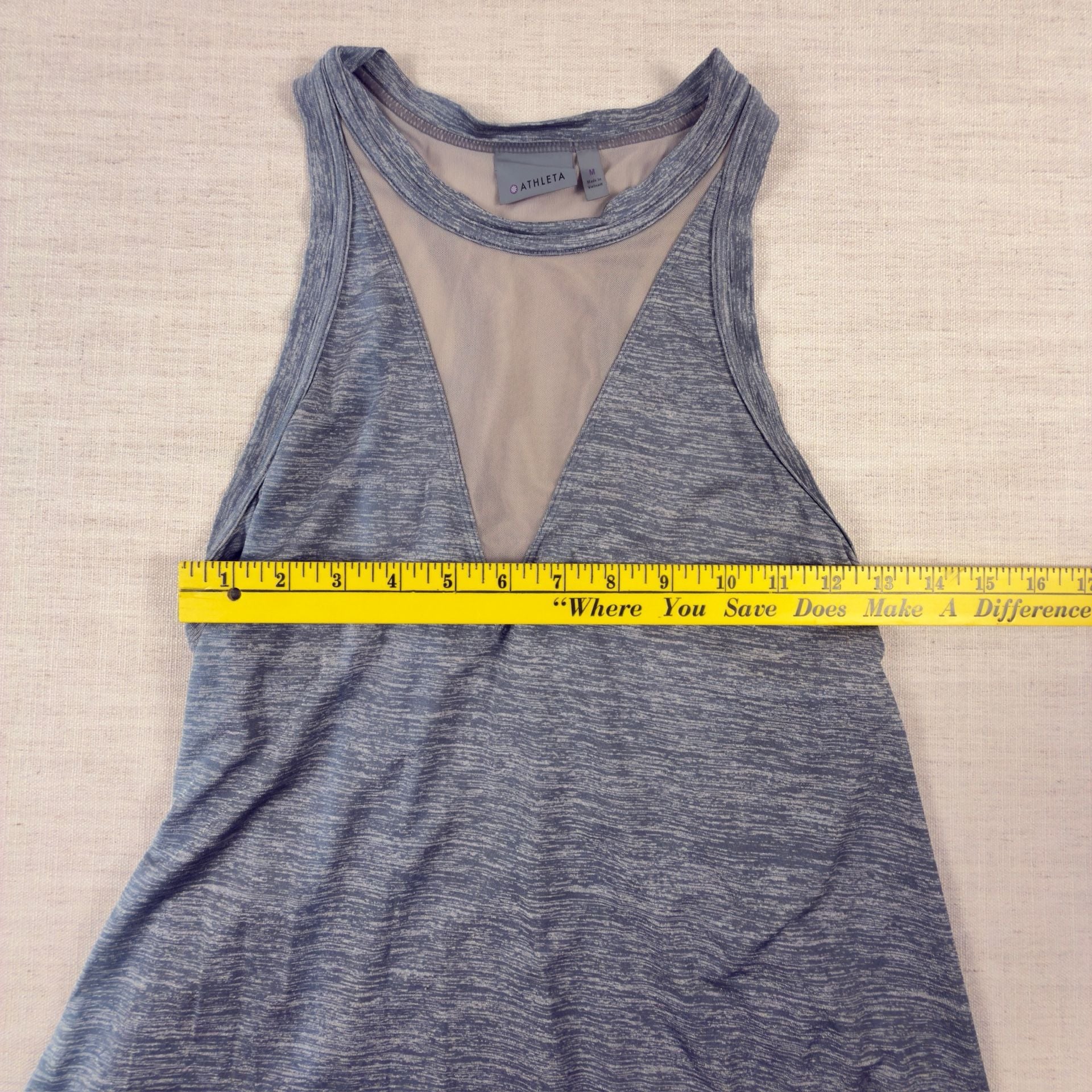Athleta Utopia Tank Top Womens M Medium Mesh Racerback Gray Athletic Stretch 7
