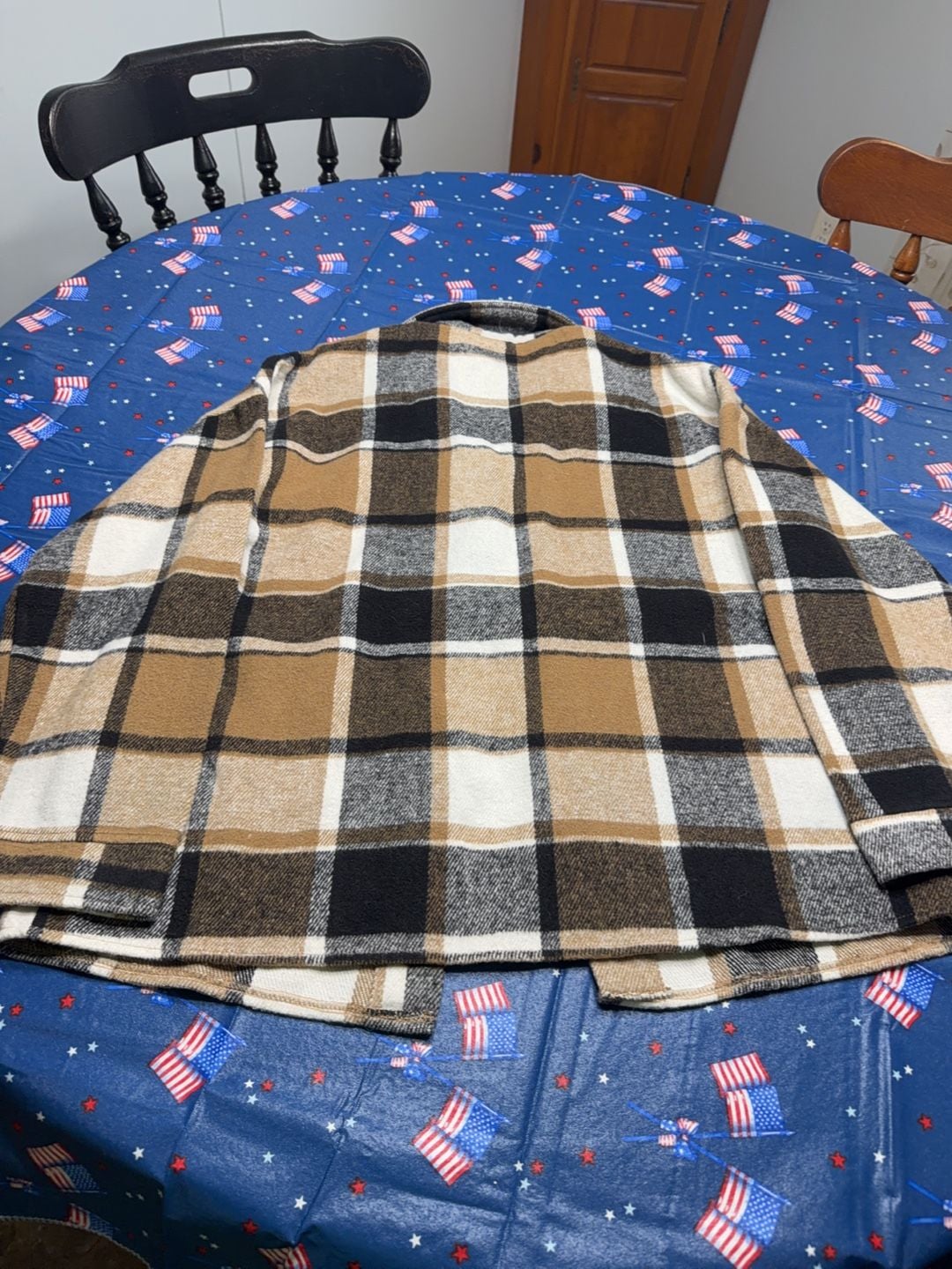 RAMOUG Women Plaid Flannel Lapel Jacket Shirt Shacket Loose Button Down Cardigan 5