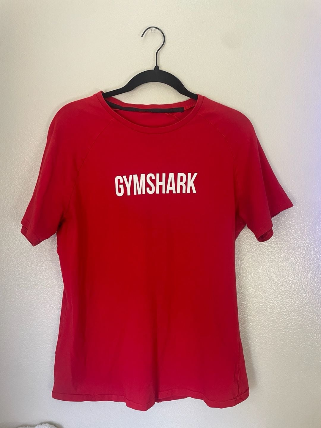 Gymshark Men's Size XL Red Cotton Athletic Graphic Logo T-Shirt - Spellout 2