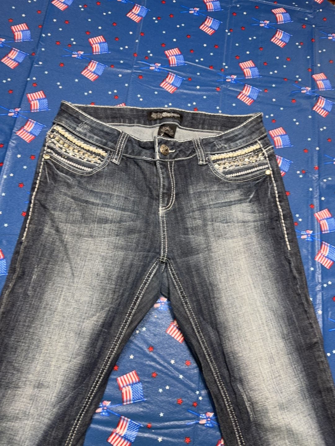 Cello Jeans Women's Embellished Studded Bootcut Denim 5