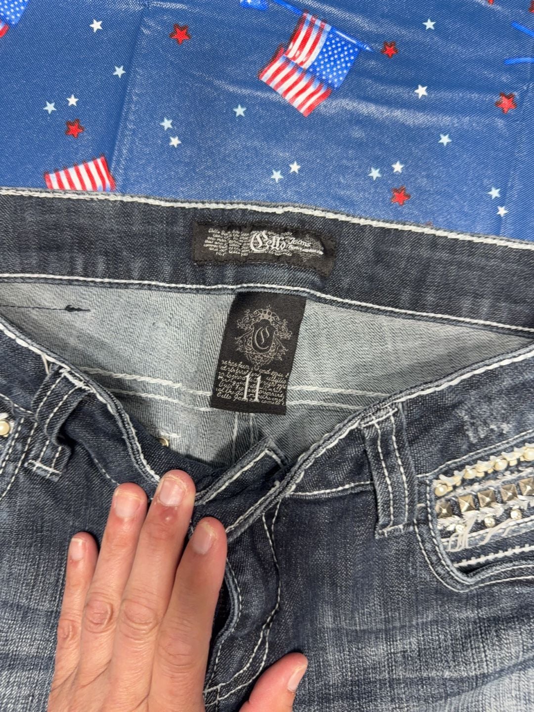 Cello Jeans Women's Embellished Studded Bootcut Denim 6