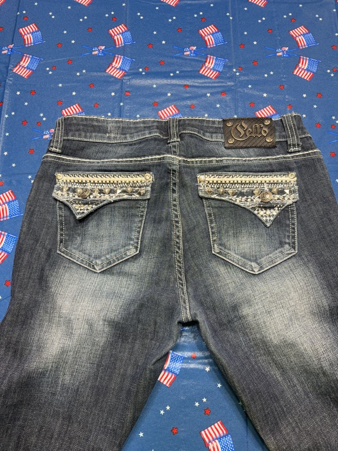 Cello Jeans Women's Embellished Studded Bootcut Denim 8