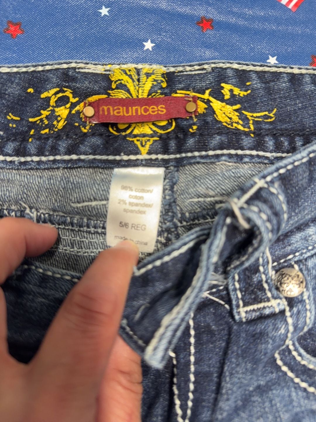 Women's Embroidered Pocket Bootcut Jeans Size 5