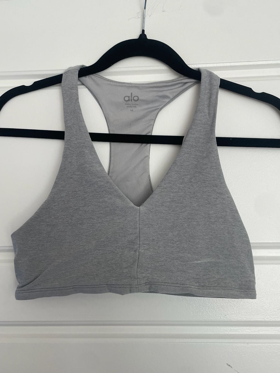 Alo Racerback Bralette, Heather Grey, X-Small 1