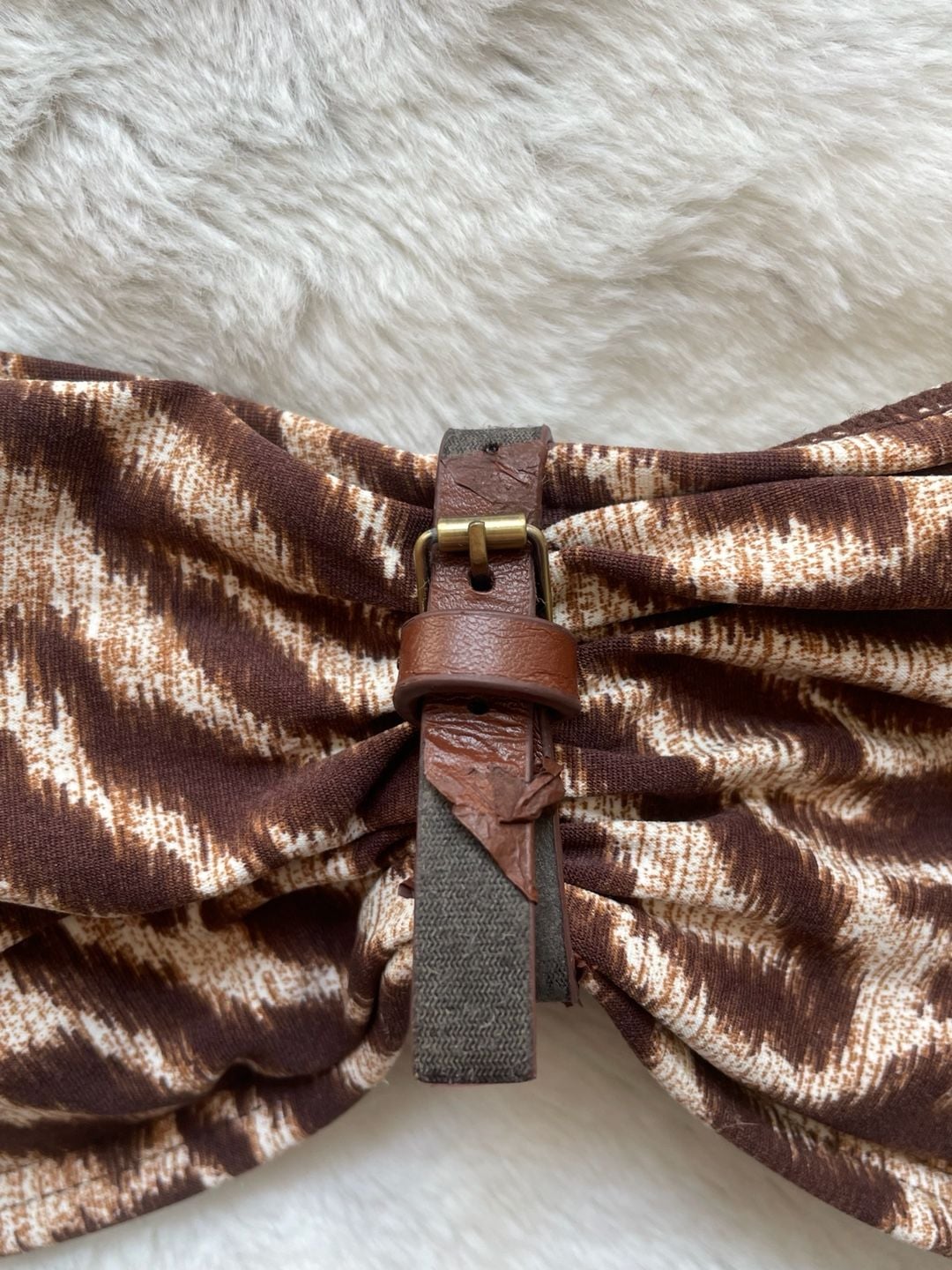 Michael Kors Walnut Strapless Bikini Top Size S 5