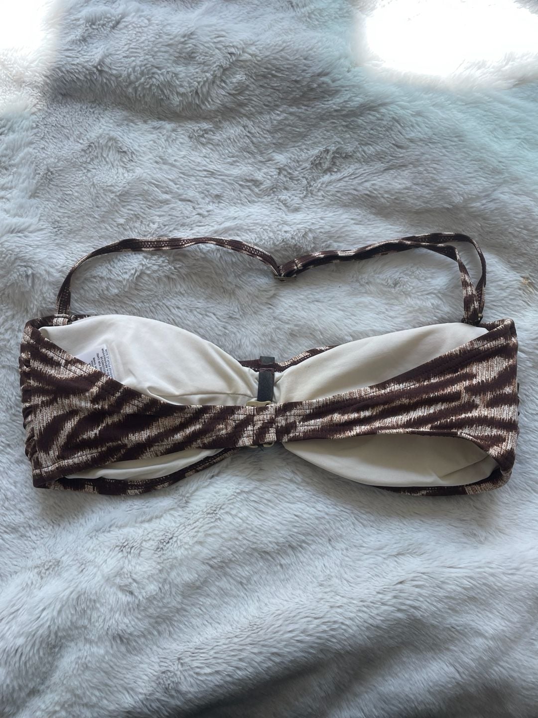 Michael Kors Walnut Strapless Bikini Top Size S 6