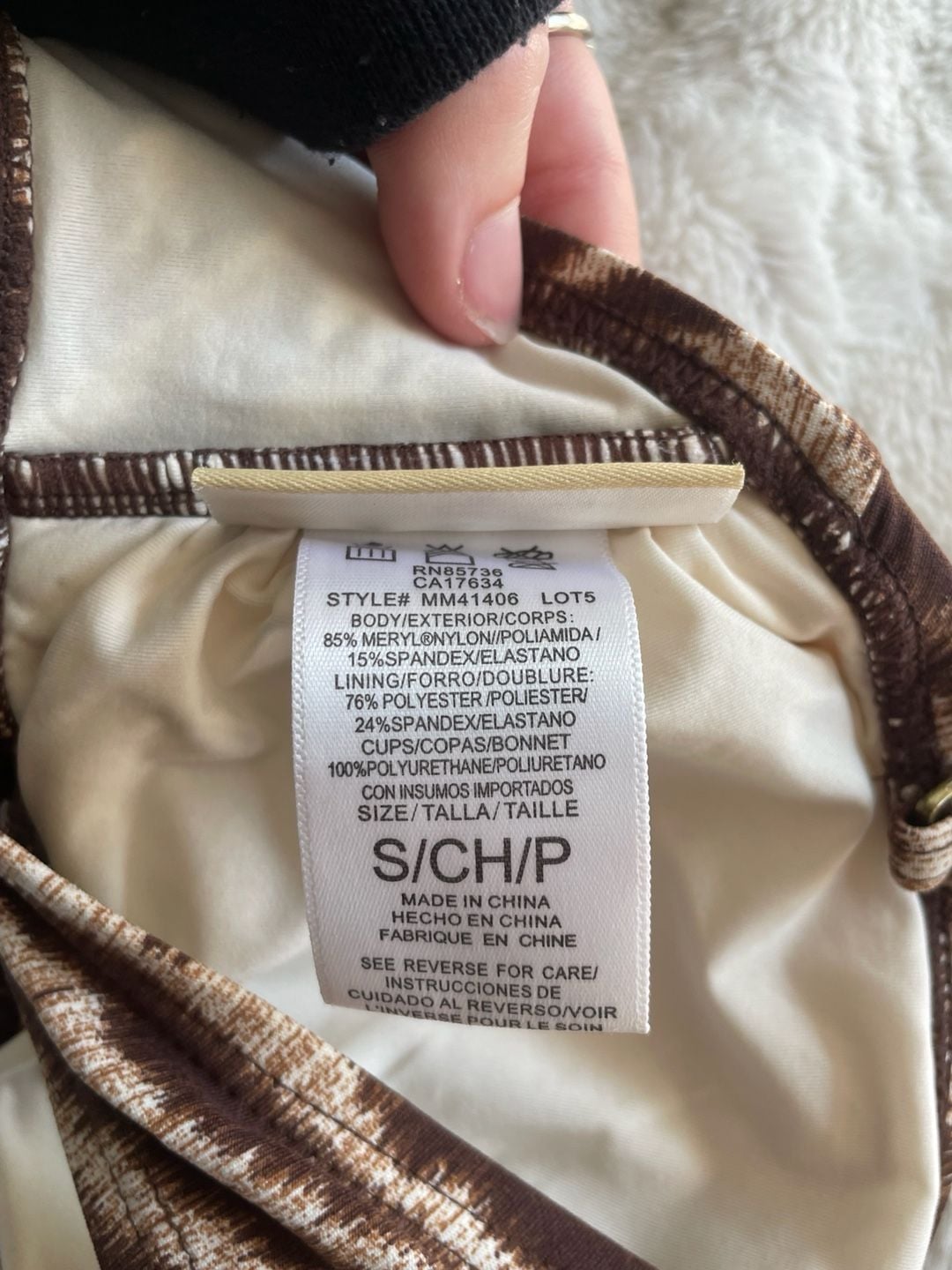 Michael Kors Walnut Strapless Bikini Top Size S 8