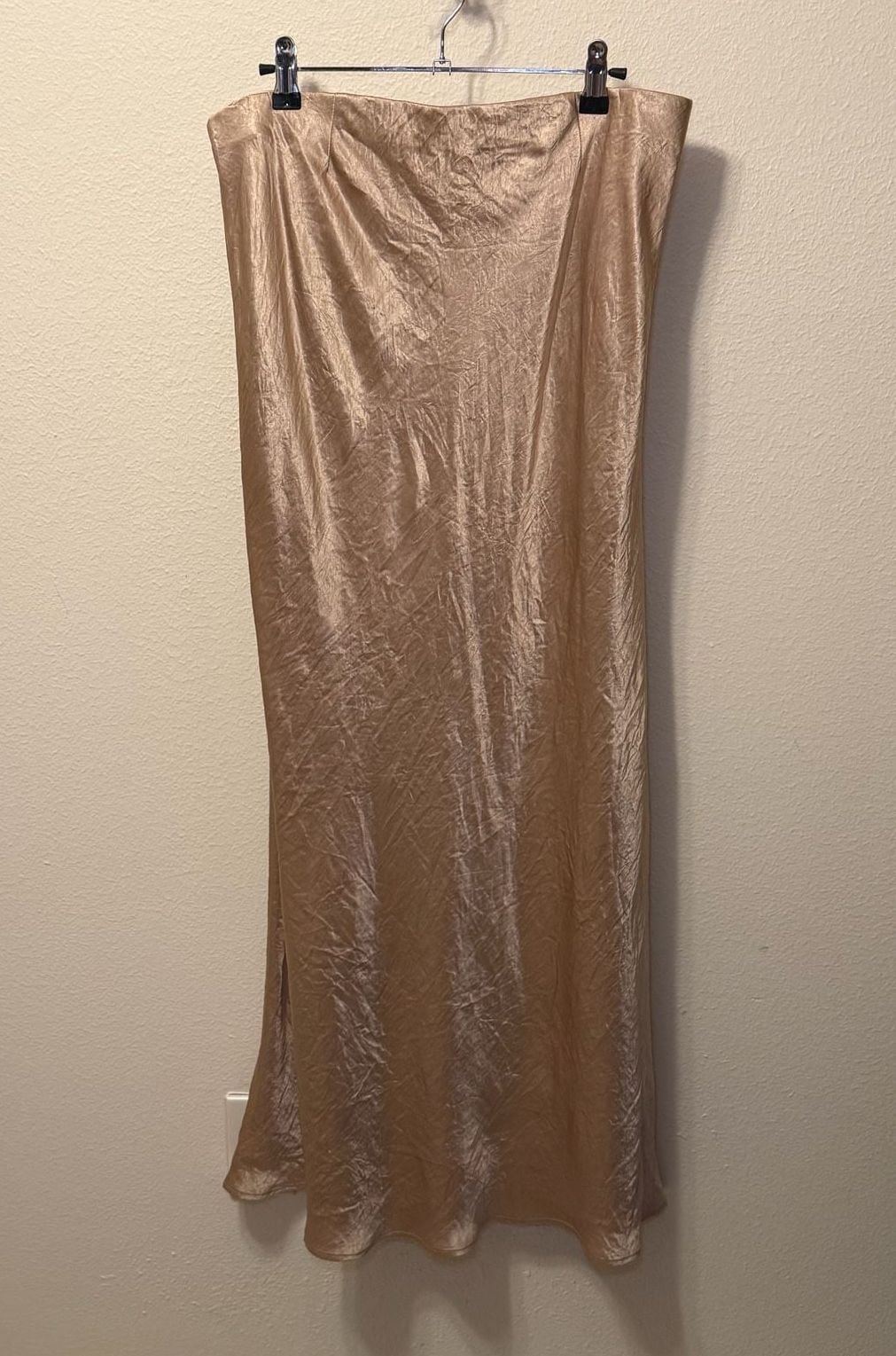 Esqualo Crushed Satin Skirt in Light Sand, Versatile, Easy to Style, Wedding 2