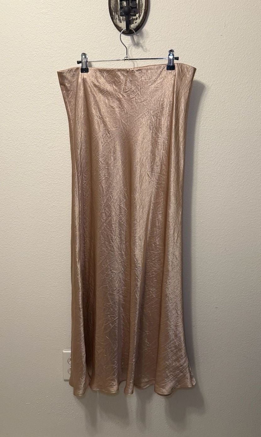 Esqualo Crushed Satin Skirt in Light Sand, Versatile, Easy to Style, Wedding 7