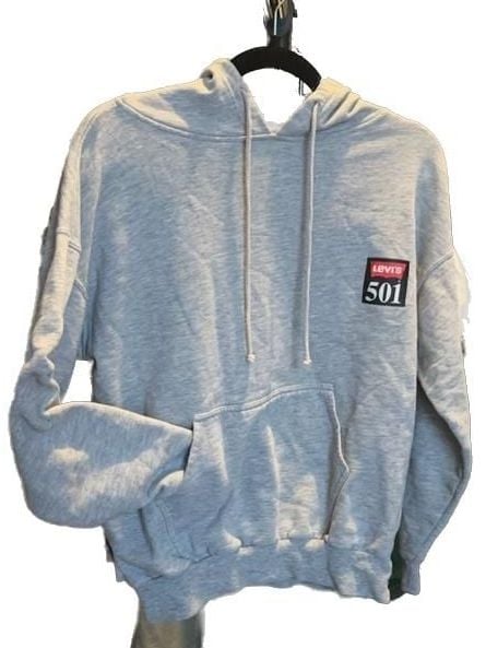 Levi's 501 Button Your Fly Graphic Hoodie Gray 3